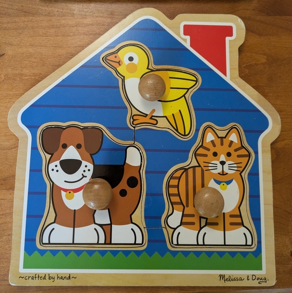 2 Melissa & Doug Jumbo Knob Puzzles -House Pets and Barnyard animals - Picture 2 of 12